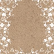 Floral background with mistletoe on kraft paper