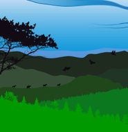 Image Mountains Landscape Trees Abstract Eco Banner Vector I N2