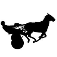 vector silhouette of horse and jockey N5