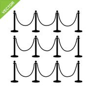 golden pole barricade silhouette vector