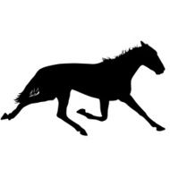 silhouette of black mustang horse vector illustration N2