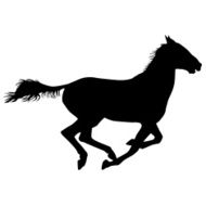 silhouette of black mustang horse vector illustration N3