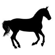 silhouette of black mustang horse vector illustration N4