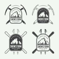 Vintage mountaineering and arctic expeditions logos badges