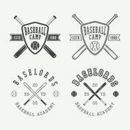 Vintage baseball logos emblems badges and design elements