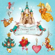 Christmas icons set colored N2