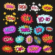 Set comics speech bubble social network design vector illustration