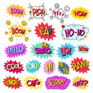 Set comics speech bubble social network design vector illustration N2