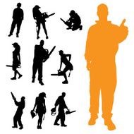 Vector Silhouette Of People N493