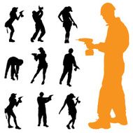 Vector Silhouette Of People N494