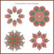 Set of beautiful ethnic oriental ornaments Stylized flowers Mandala N2