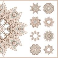 Set of beautiful ethnic oriental ornaments Vintage decorative elements N2