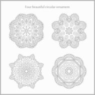 Set gentle and light circular ornament Mandala Vintage decorative elements N2