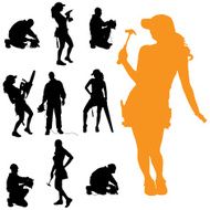 Vector Silhouette Of People N496