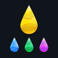 Yellow Oil Drops with Waves