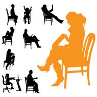 Vector silhouettes of people N129