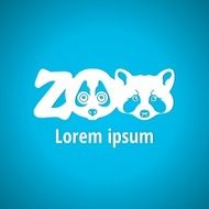 Light logo for the zoo Silhouette muzzle animals face animals N2