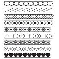 black tattoo Sticker borders vector