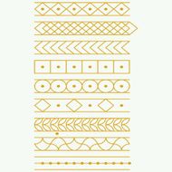 Gold tattoo Sticker borders vector