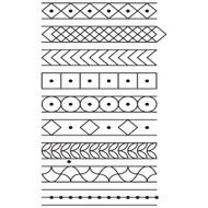 black tattoo Sticker borders vector N2