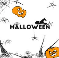 Set of elements for Halloween as a postcard N2