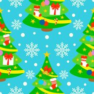 New Year seamless background with fir-tree