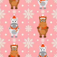 New Year seamless background with horse