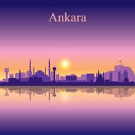 Ankara city skyline silhouette background N2