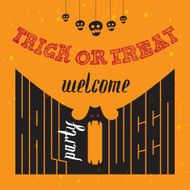 Welcome to Halloween Party Poster Vector illustration