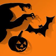 Halloween Postcard orange black