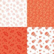 Set of 4 halloween seamless backgrounds N2