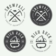 Vintage mountaineering logos badges emblems