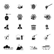 Bee and Honey Icon Set N5