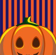 Pumpkin on blue stripes