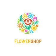 Floral logo design element N2