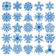 Set of 25 vector snowflakes N2