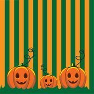 Pumpkins on green stripes