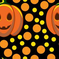 Pumpkins and rounds on black