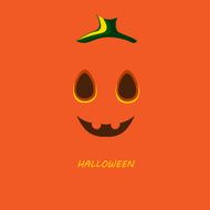 Pumpkin face and text