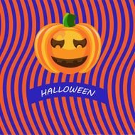 Pumpkin and text on stripes