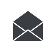 Open envelope icon modern minimal flat design style