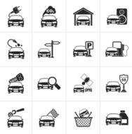 Black Car and road services icons