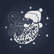 Postcard New Year and Christmas Greeting card "Let it snow"