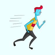 Sportsman runner vivid color vector illustration N2