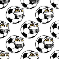Seamless pattern of a happy soccer ball N2