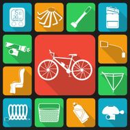 Set of flat icons bicycle accessories