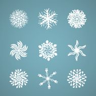 Hand drawn snowflake winter set N2