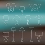 Set of linear silhouettes lamps and sconces N2