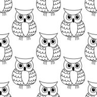 Seamless background pattern of a cute owl N2