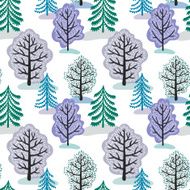 Winter forest seamless pattern N3